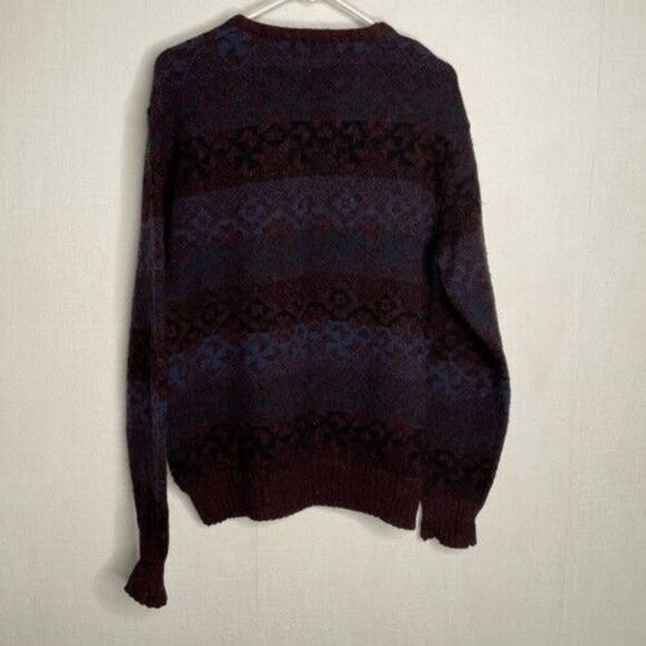 VTG Boundary Waters Mens Size XL Multicolor Wool Grandpa Crewneck Sweater Italy - Picture 7 of 9